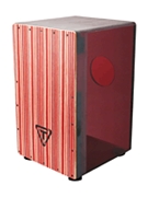 29 Series Cherry Red Acrylic Cajon - Black Makah Burl Front Plate by for