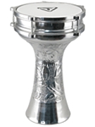 Hand-Hammered Aluminum Darbuka by for