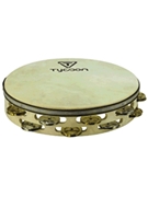 Double Row Headed Wooden Tambourine by for