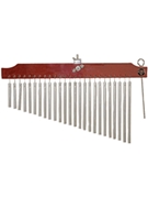 25 Chrome Chimes with Brown Finish Wood Bar by for