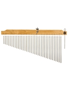 36 Chrome Chimes With Natural Finish Wood Bar by for