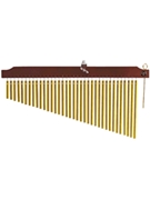 36 Gold Chimes with Brown Finish Wood Bar by for