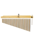 36 Chrome and Gold Chimes with Natural Finish Wood Bar by for