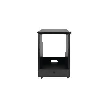 Frameworks Elite Furniture Series 12U Angled Studio Rack with Locking Casters - Standard Black Finish