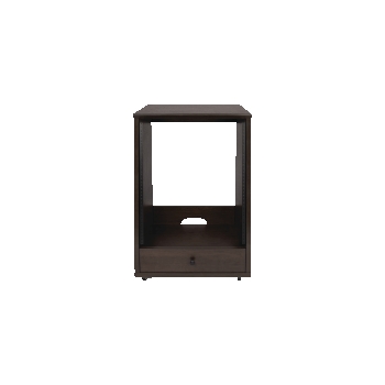 Frameworks Elite Furniture Series 12U Angled Studio Rack with Locking Casters - Dark Walnut Brown Finish
