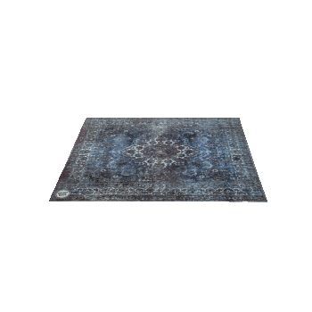 Vintage Persian Style Drum Mat 6' X 5.25' - Blue