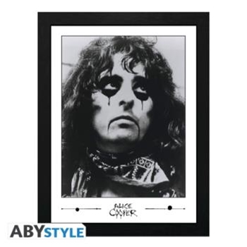 Alice Cooper - Early Alice Cooper Black and White Framed Print - 12 inch. x 16 inch.