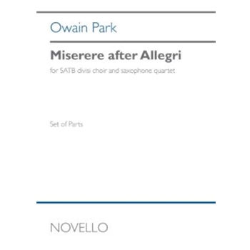 Miserere After Allegri (set Of Parts) - SATB divisi and Saxophone Quartet