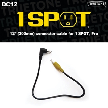 12 inch. DC Cable - Male R-Angle to Male Straight Cable