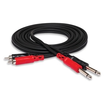 Stereo Interconnect, Dual 1/4 In Ts To Dual Rca, 2 M