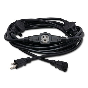 Power Distribution Cord, 6 X Nema 5-15r To Nema 5-15p, 30 Ft