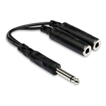 Y Cable, 1/4 In Ts To Dual 1/4 In Tsf