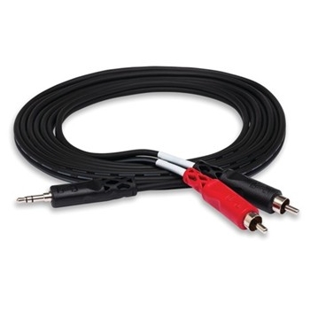 Stereo Breakout, 3.5 mm TRS to Dual RCA, 3 ft.