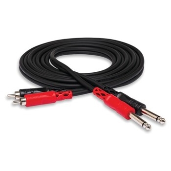 Stereo Interconnect, Dual 1/4 in. TS to Dual RCA, 3 m