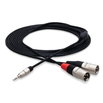 Pro Stereo Breakout, REAN 3.5 mm TRS to Dual XLR3M, 6 ft.