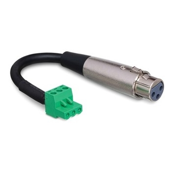 Low-Voltage Adapter, XLR3F to PHX3F, 6 in.