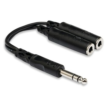 Y Cable, 1/4 in. TRS to Dual 1/4 in. TRSF
