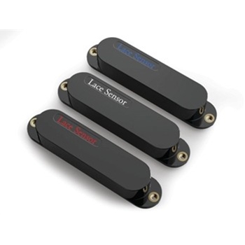 Lace Sensor *Ultimate Triple* Blue/Silver/Red S/S/S - Black Covers