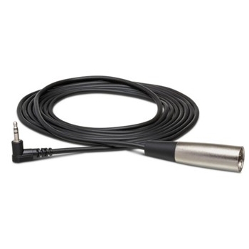 Camcorder Microphone Cable, Right-Angle 3.5 mm TRS to XLR3M, 5 ft.