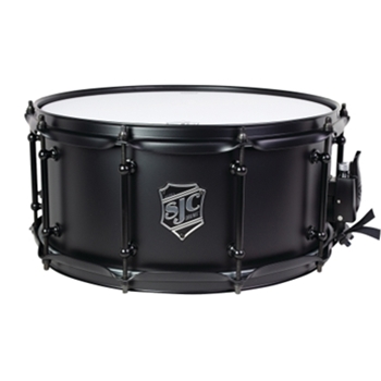 Alpha Black Steel Snare, 6.5 inch. x 14 inch. - 1mm Flat Black Steel shell