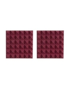 Pair Of 2o-thick Acoustic Foam Pyramid Panels 12ox12o U Burgundy Color