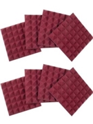 Eight (8) Pack Of 2o-thick Acoustic Foam Pyramid Panels 12ox12o U Burgundy Color