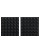 Pair Of 2o-thick Acoustic Foam Pyramid Panels 12ox12o U Charcoal Color