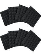 Eight (8) Pack Of 2o-thick Acoustic Foam Pyramid Panels 12ox12o U Charcoal Color