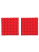 Pair Of 2o-thick Acoustic Foam Pyramid Panels 12ox12o U Red Color