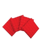Four (4) Pack Of 2o-thick Acoustic Foam Pyramid Panels 12ox12o U Red Color