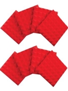 Eight (8) Pack Of 2o-thick Acoustic Foam Pyramid Panels 12ox12o U Red Color