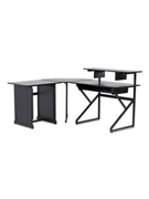 Content Creator Furniture Series Desk Set In Black Finish With Main Desk, Corner Sectio