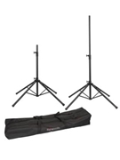 Pair Of Quad Base Speaker Stands W/lift Assist For Indoor & Outdoor Events