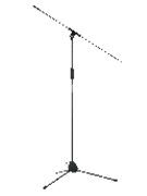 Rok-it Tubular Microphone Stand With Fixed Boom Included. Tripod Design For Compact Sto