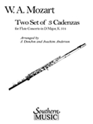 Three Cadenzas in D Major by Mozart Wolfgang Amadeus - Andersen Joachim - for Flute