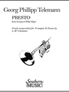 Presto From Sonata In B-flat Major by Telemann Georg Philipp - Chidester L W - for Trumpet and Piano