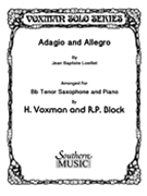Adagio & Allegro by Loeillet Jean-Baptiste - Voxman and Block - for Tenor Saxophone and Piano