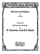 Minuet and Allegro by Bach Johann Christian - Block R P - for Clarinet