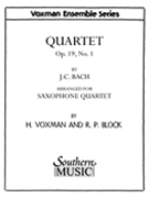 Quartet Opus 19 #1 by Bach Johann Christian - Voxman and Block - for Saxophone Quartet