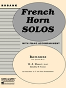 Romanze from Concerto #3 by Mozart Wolfgang Amadeus - Voxman Himie - for French Horn and Piano