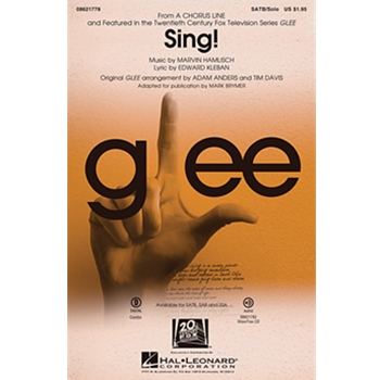 Sing - From Glee by Hamlisch Marvin - Anders and Davis / Brymer - Glee Cast for Accompaniment CD