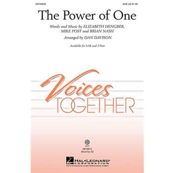 Power Of One by - Davison Dan - for SAB and Piano