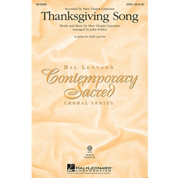 Thanksgiving Song by Carpenter Mary Chapin - Purifoy John - Mary Chapin Carpente for SATB