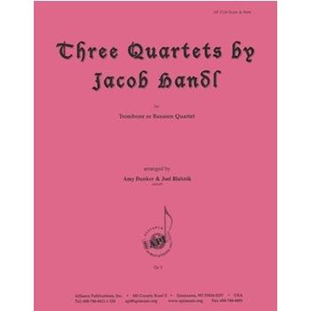 Three Quartets By Jacob Handl - Bsn 4