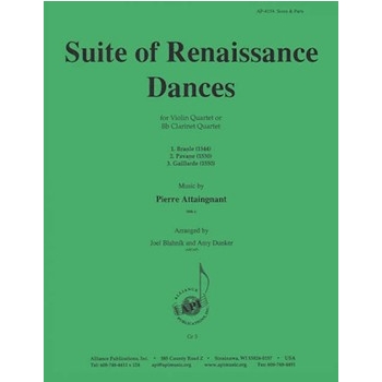 Suite Of Renaissance Dances - Bb Clnt 4 -attaingnant-dunker-blahnik