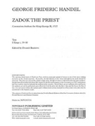 Coronation Anthem No.1 'Zadok The Priest' by Handel George Frideric for SSAATBB
