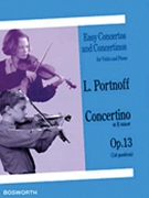 Concertino In E Minor Opus 13 by Portnoff Leo for Violin and Piano