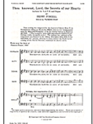Thou Knowest Lord The Secrets Of..... by Purcell Henry - Shaw Watkins - for SATB