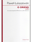 O Oriens Satb Vocal Score by Lukaszewski Pawel for SATB