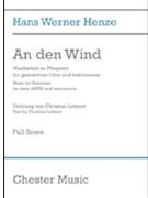 An den Wind by Henze Hans Werner for Full Score